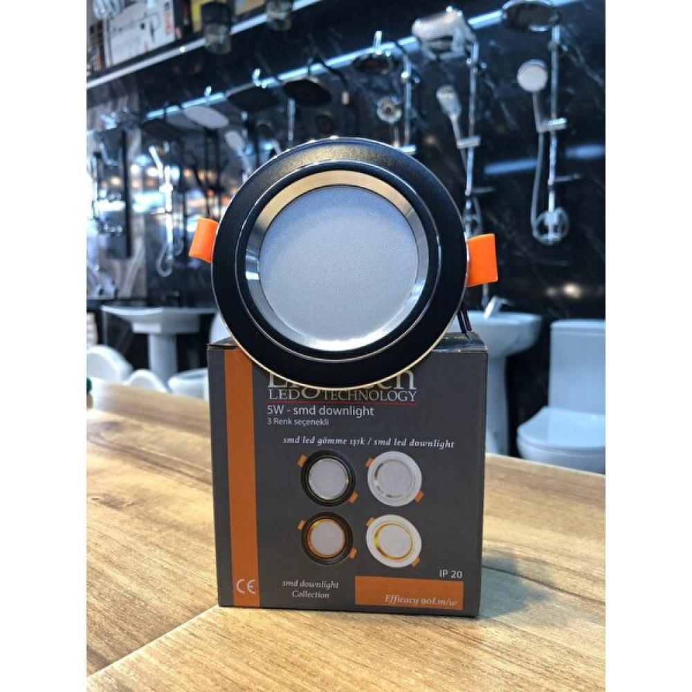 Lightech 5 Adet Ece 5 Watt 3 Renk LED Spot Siyah Gümüş Kasa 3 Modlu Beyaz-Günışığı-Sıcak Beyaz 3 ü 1 Arada Spot Fiyatı