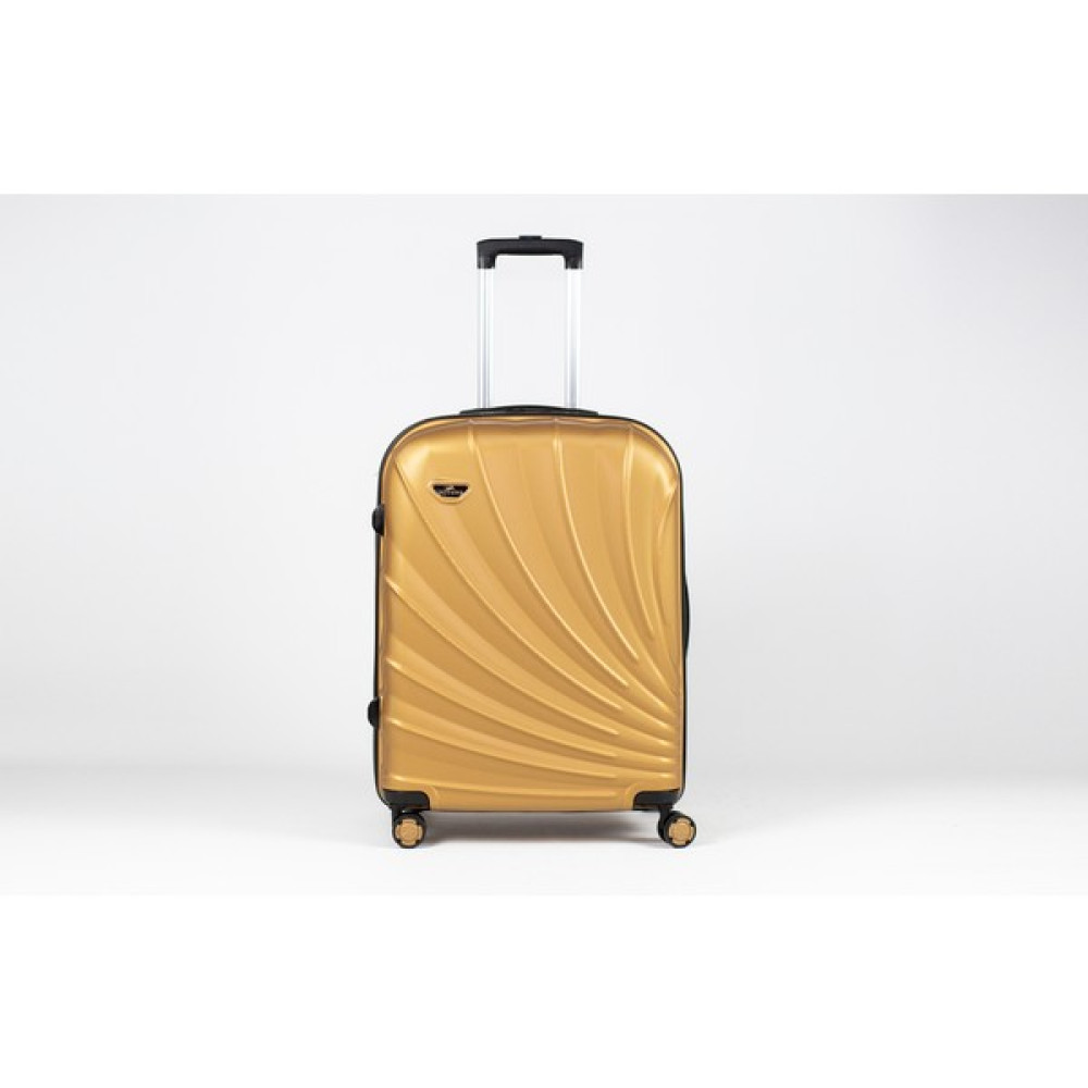 LIGHTINGHM Küçük Kabin Boy Abs 4 Tekerlekli Yerli Üretim Seyahat Çantası Valiz Gold Midye Çanta (Outdoor) Fiyatı
