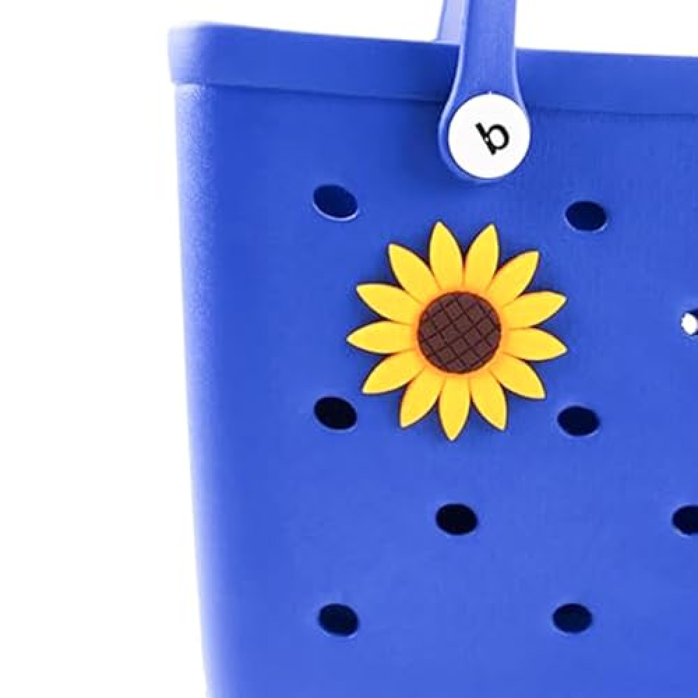 LIGHUFEIC Flower Charms Compatible with Bogg Bags, Decorative Charm Decorative Charm Insert Bag for Beach Tote Bag Accessories(Sun Flower)