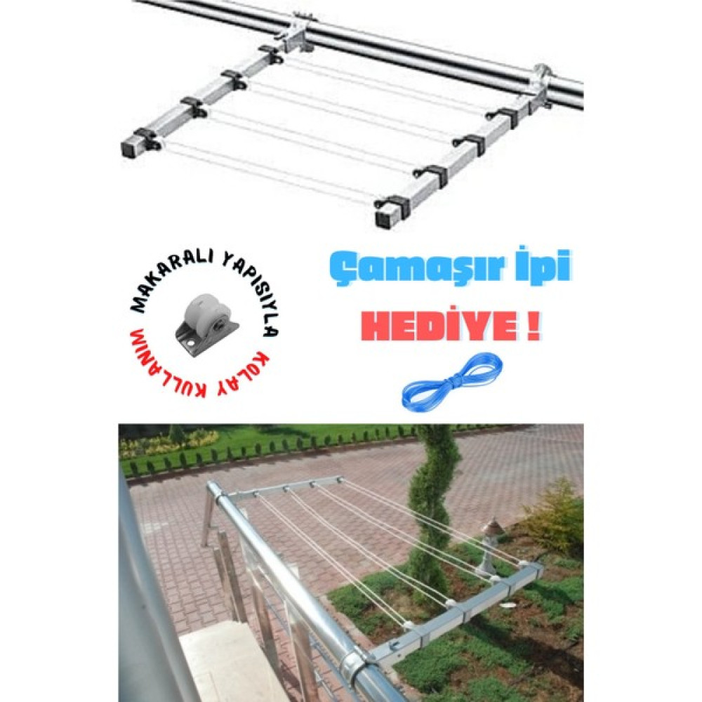 Liground Paslanmaz Pratik Makaralı Küpeşte Çamaşır Askısı - Kurutmalık Çamaşırlık (Çamaşır Ipi Hediye) Çamaşır Kurutma Makineleri Fiyatı