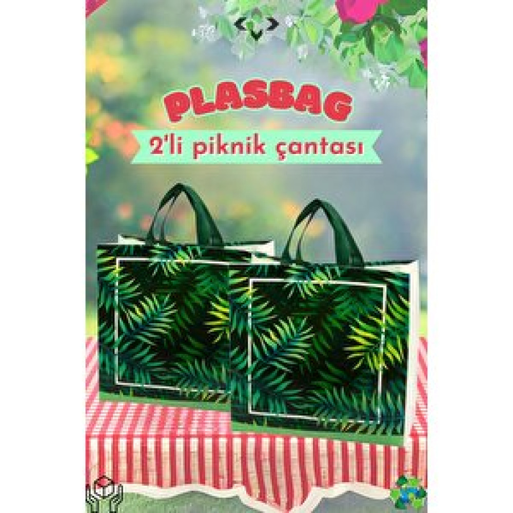 LİGROUND Plasbag Forest 2 Adet Piknik Çantası Çok Amaçlı Plastik Çanta 40x40 Çanta Piknik Seti Piknik Sepeti Diğer Fiyatı
