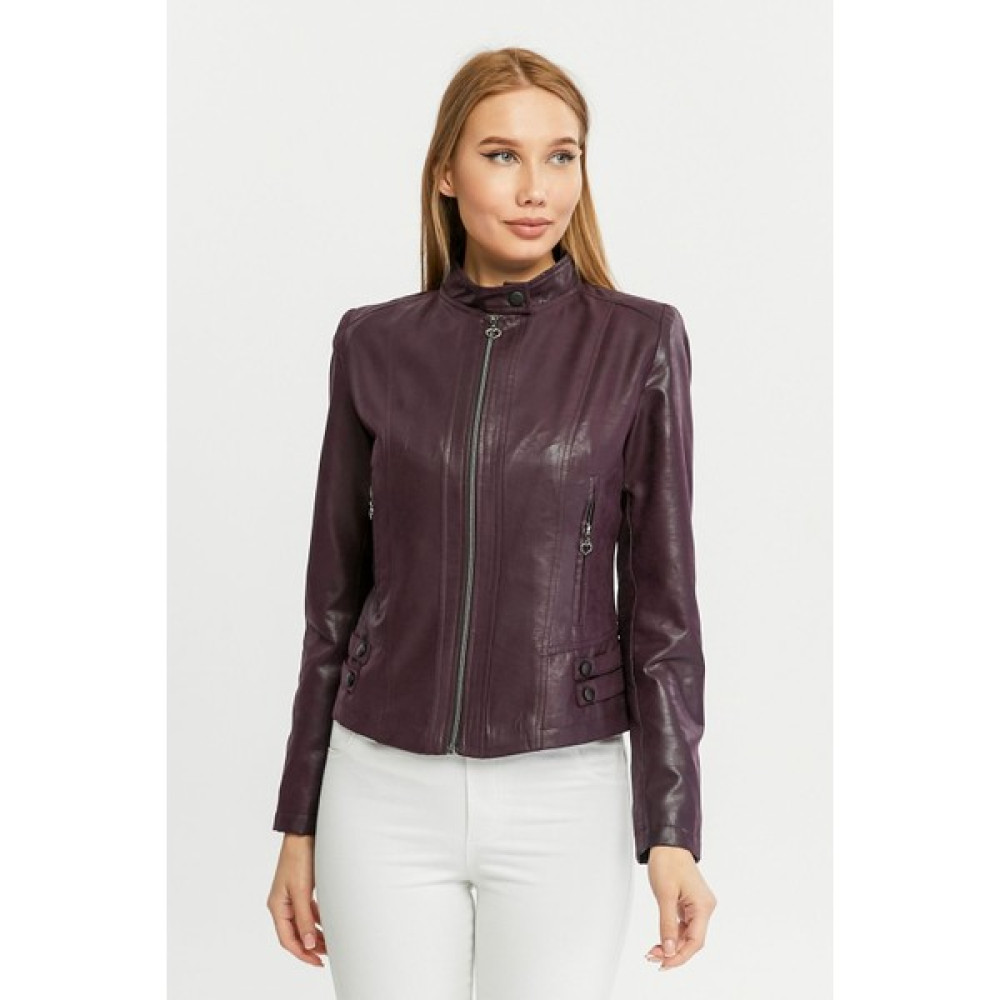 Ligves Zaya Stilla Serisi Dermacore Slim Fit Fermuarlı Kısa Moto Ceket ( Deri Stili) Bayan Ceket Fiyatı