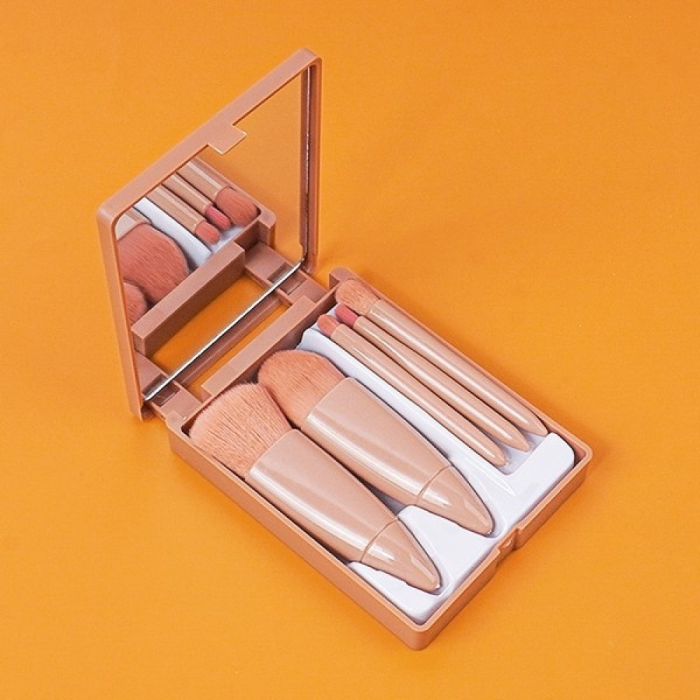 Lijieya 5pcs/Aynalı Orta Orta Portatif Makyaj Fırçası Seti (Yurt Dışından) - Brown Oto Boyaları Fiyatı