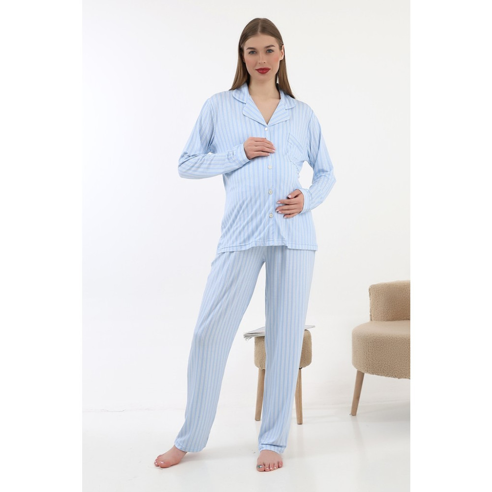 Likapa Önden Düğmeli Hamile Lohusa Uzun Kol Pijama Takımı Kadın Pijama Fiyatı