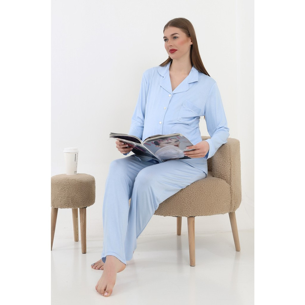 Likapa Önden Düğmeli Hamile Lohusa Uzun Kol Pijama Takımı Kadın Pijama Fiyatı