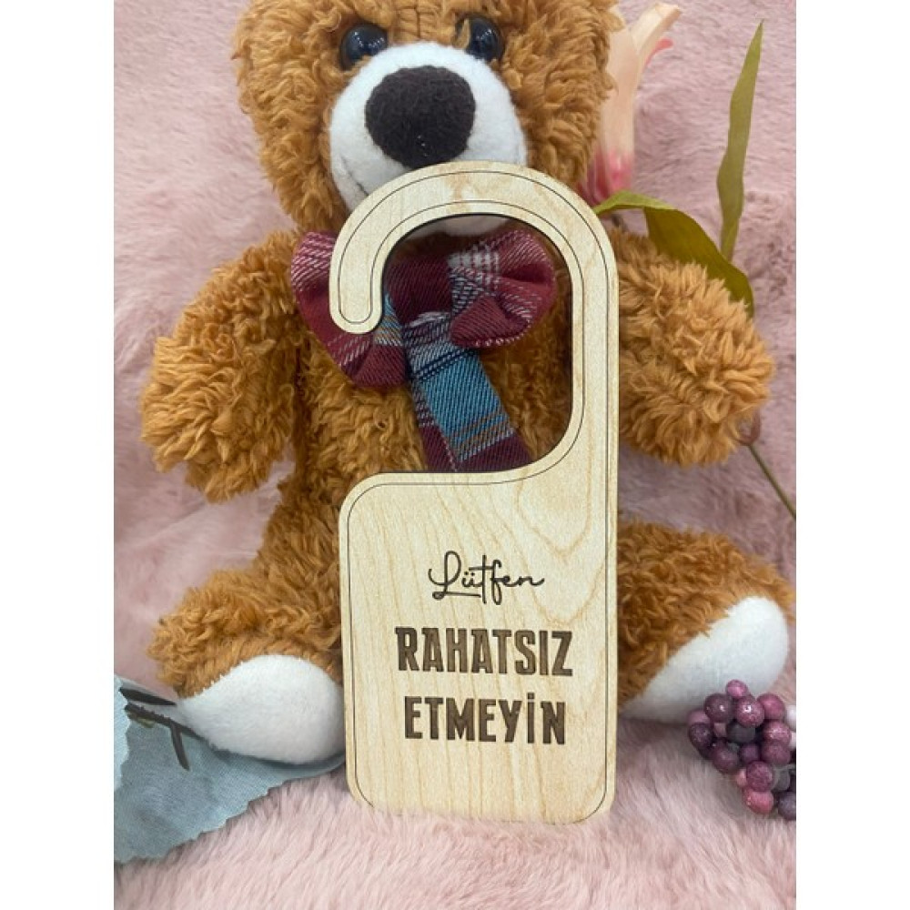 Liko Studio Ahşap Rahatsız Etmeyin Sessiz Uyarı Levhası Tabelası Anne, Bebek Fiyatı
