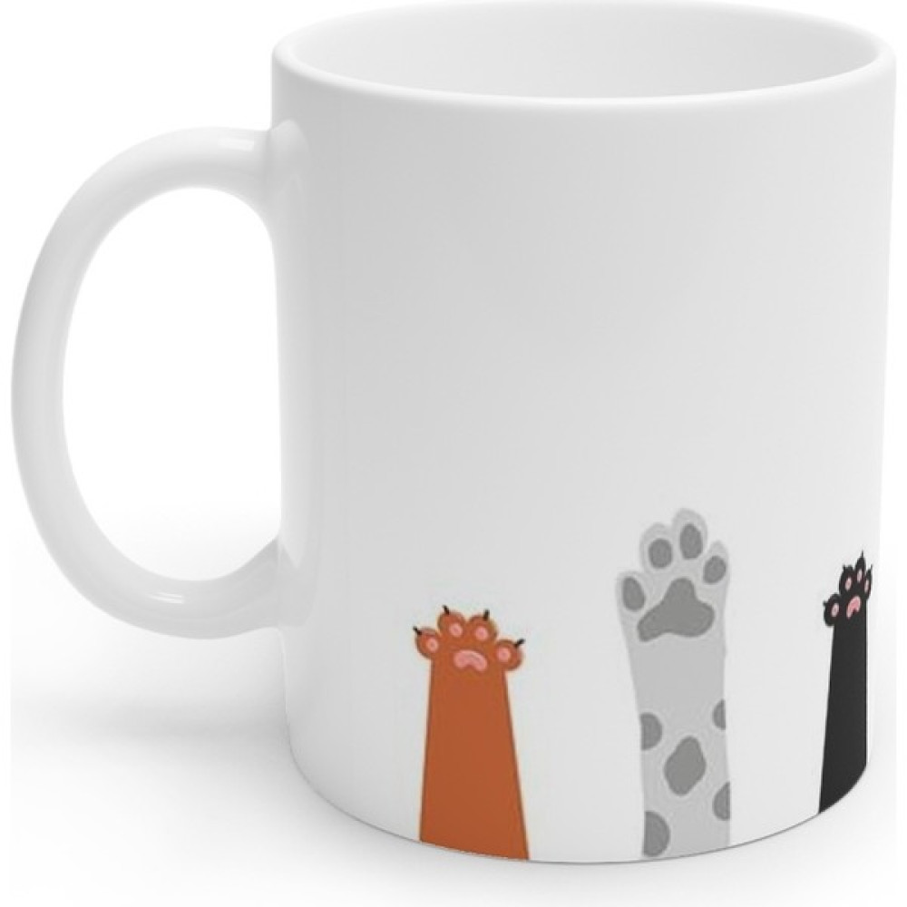 Likya Beyaz Zemin Kedi Pati Cat Paw Kupa Mug Evcil Hayvan Ürünleri Fiyatı