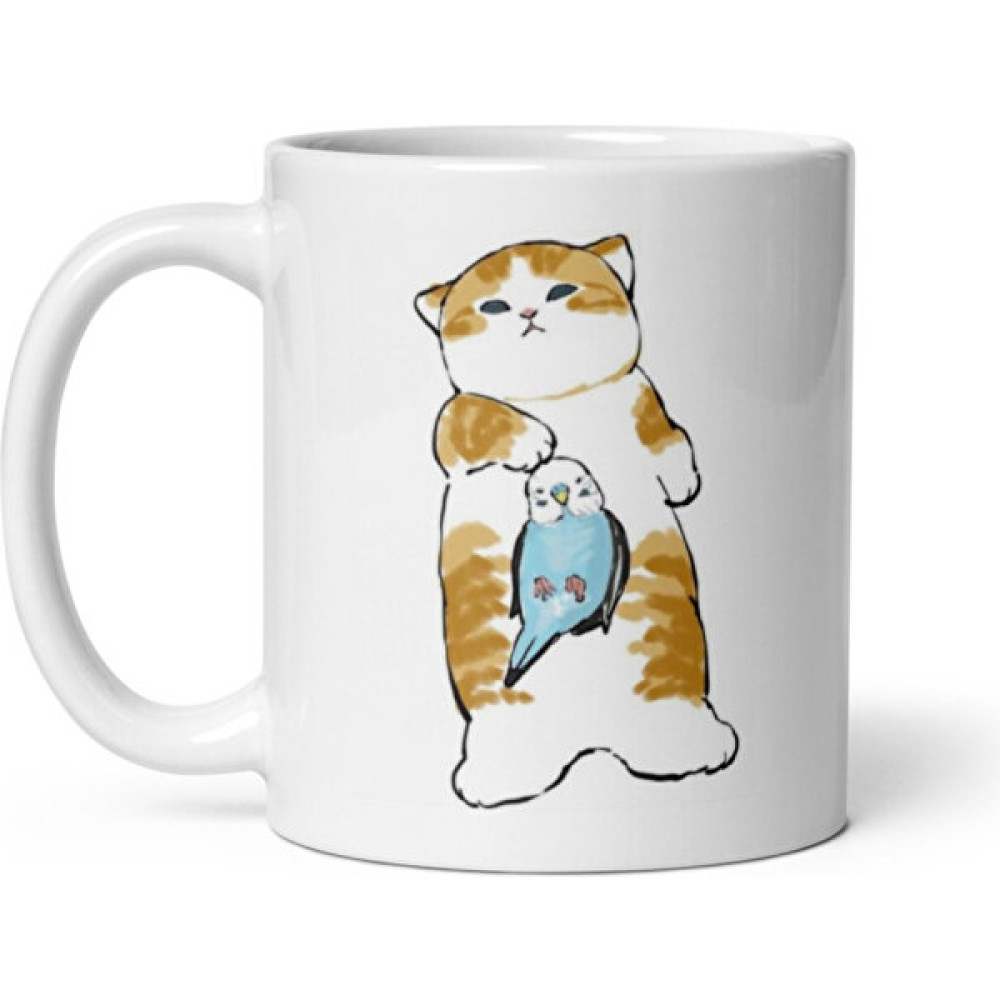 Likya Kuş İle Arkadaş Kedi Friend Bird And Cat Kupa Bardak Mug Fincan / Bardak / Kahve Takımı Fiyatı
