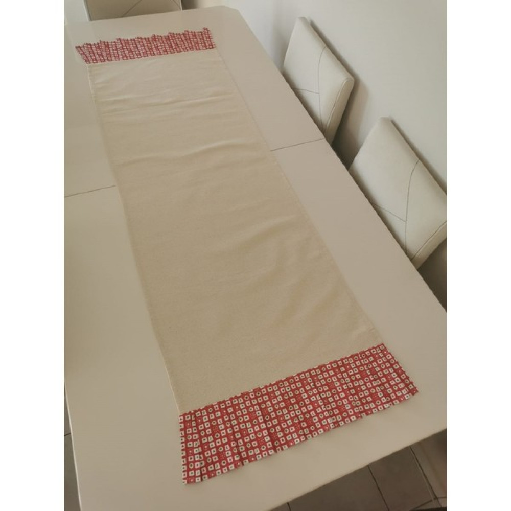 Lil Tasarım Keten Runner,yılbaşı Runner,detaylı Runner,kırmızı Kenarlı Keten Runner,sunum Sofra Seti - 50 x 150 cm - Bej Masa Örtüsü Fiyatı