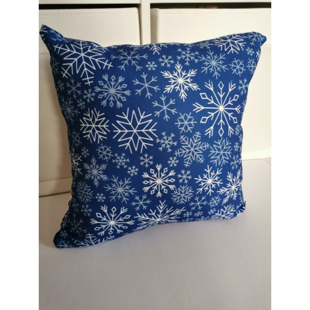Lil Tasarım Mavi Yastık Kılıfı,mavi Kırlent Kılıfı,kar Desenli Kırlent Kılıfı,desenli Kırlent Kılıfı,dekorasyon - 40 x 40 cm Kırlent / Mobilya Yastığı Fiyatı