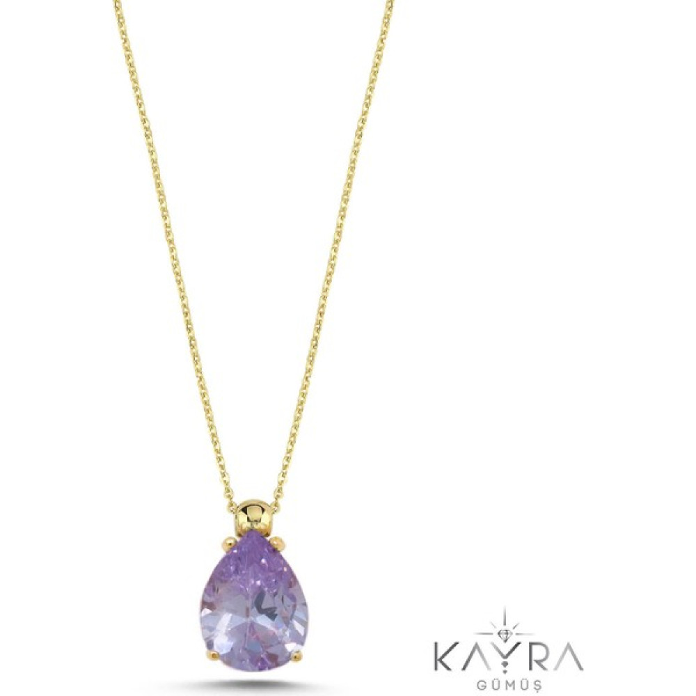 Lila Ametist Taşlı Gümüş Kolye GM15 Gümüş Kolye Fiyatı