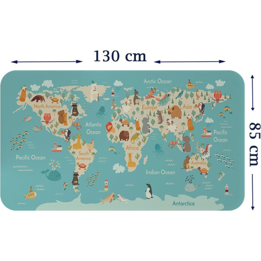 Lila Fil Eğitici Çocuk Odası Dünya Haritası Dünya Atlası Çocuk ve Bebek Duvar Sticker 3770 x L - Karışık-Çok Renkli - 85 x 130 Harita & Küre Fiyatı