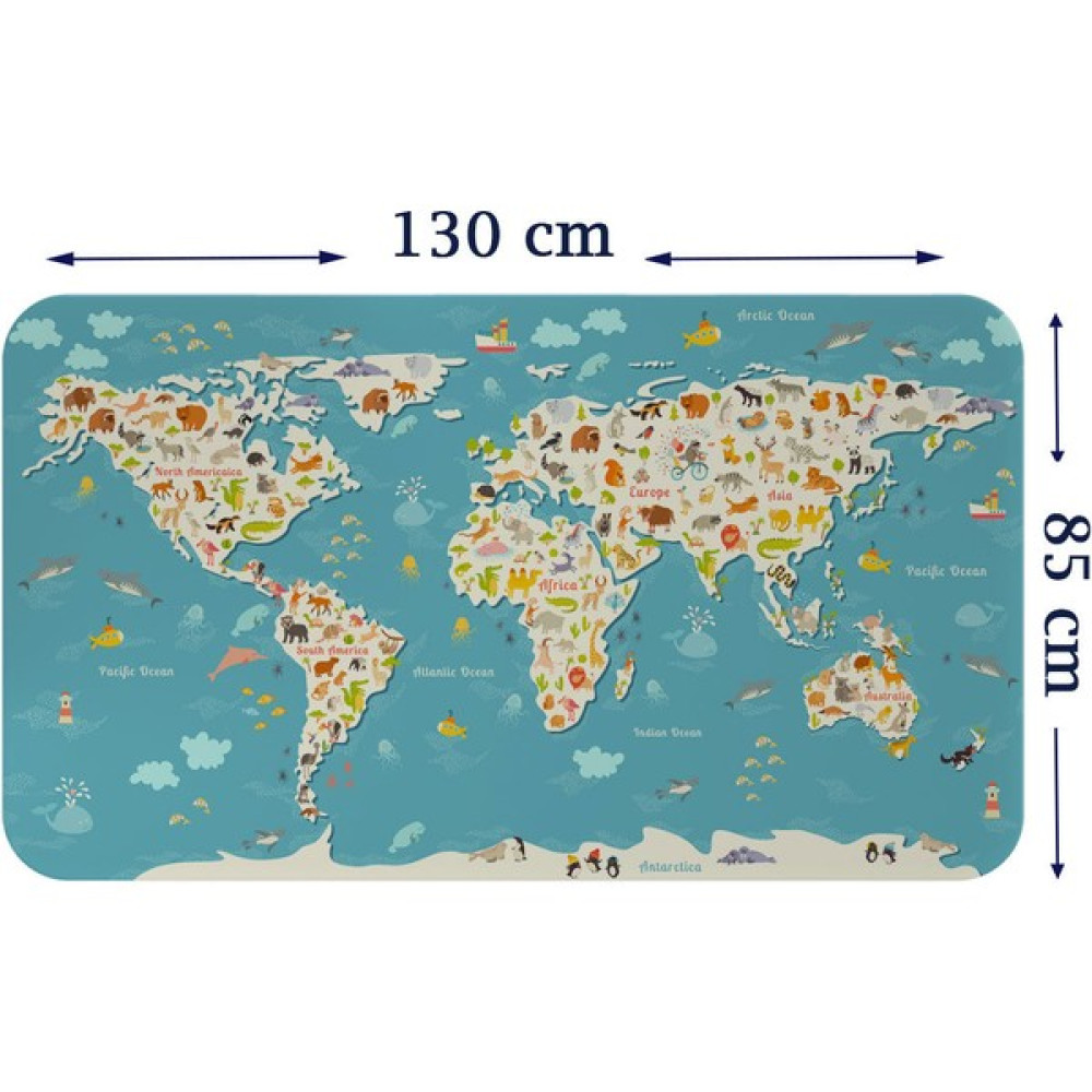 Lila Fil Eğitici Dünya Haritası Dünya Atlası Çocuk ve Bebek Odası Duvar Sticker 3776 x L - Karışık-Çok Renkli - 85 x 130 Harita & Küre Fiyatı