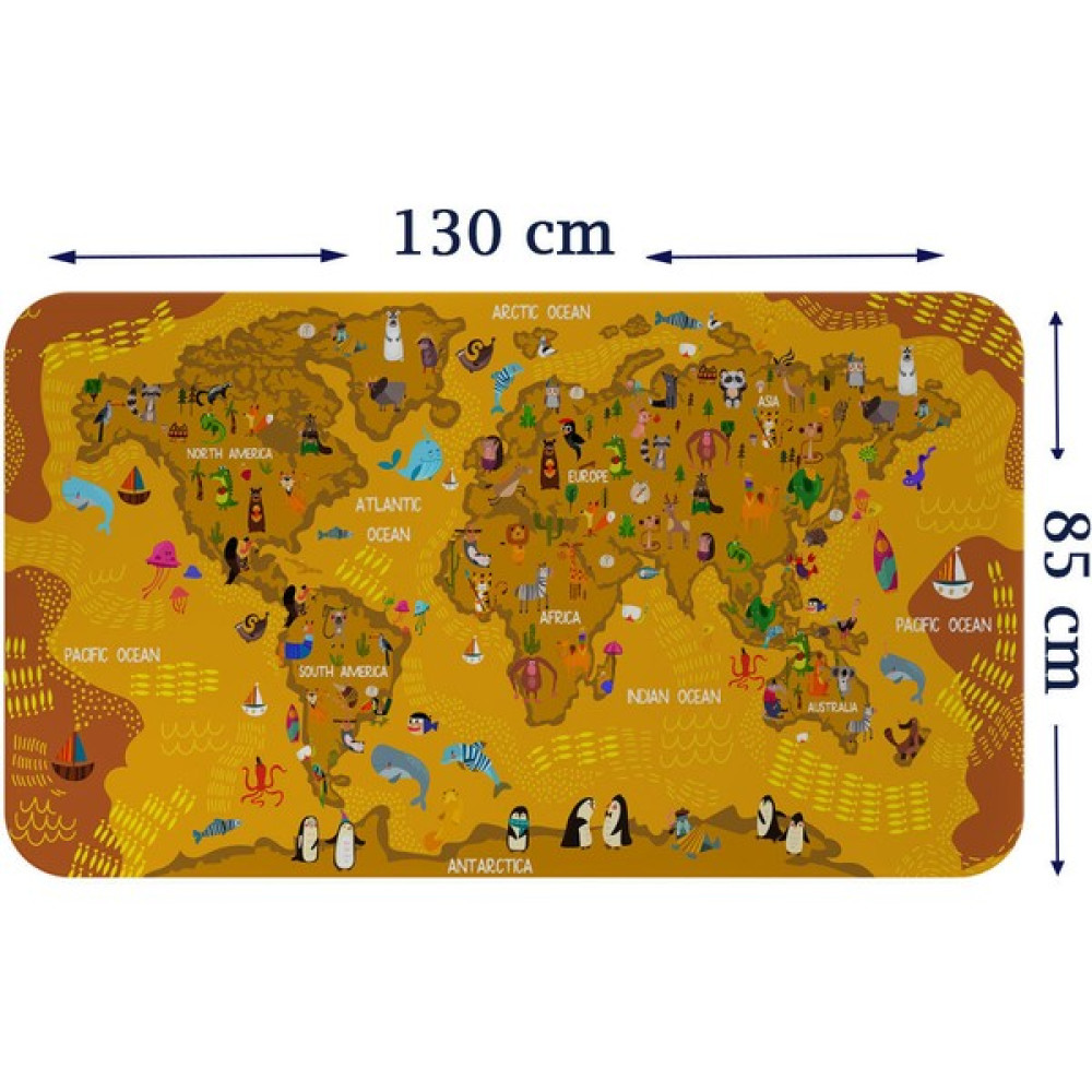 Lila Fil Eğitici Dünya Haritası Dünya Atlası Çocuk ve Bebek Odası Duvar Sticker 3781 x L - Karışık-Çok Renkli - 85 x 130 Harita & Küre Fiyatı