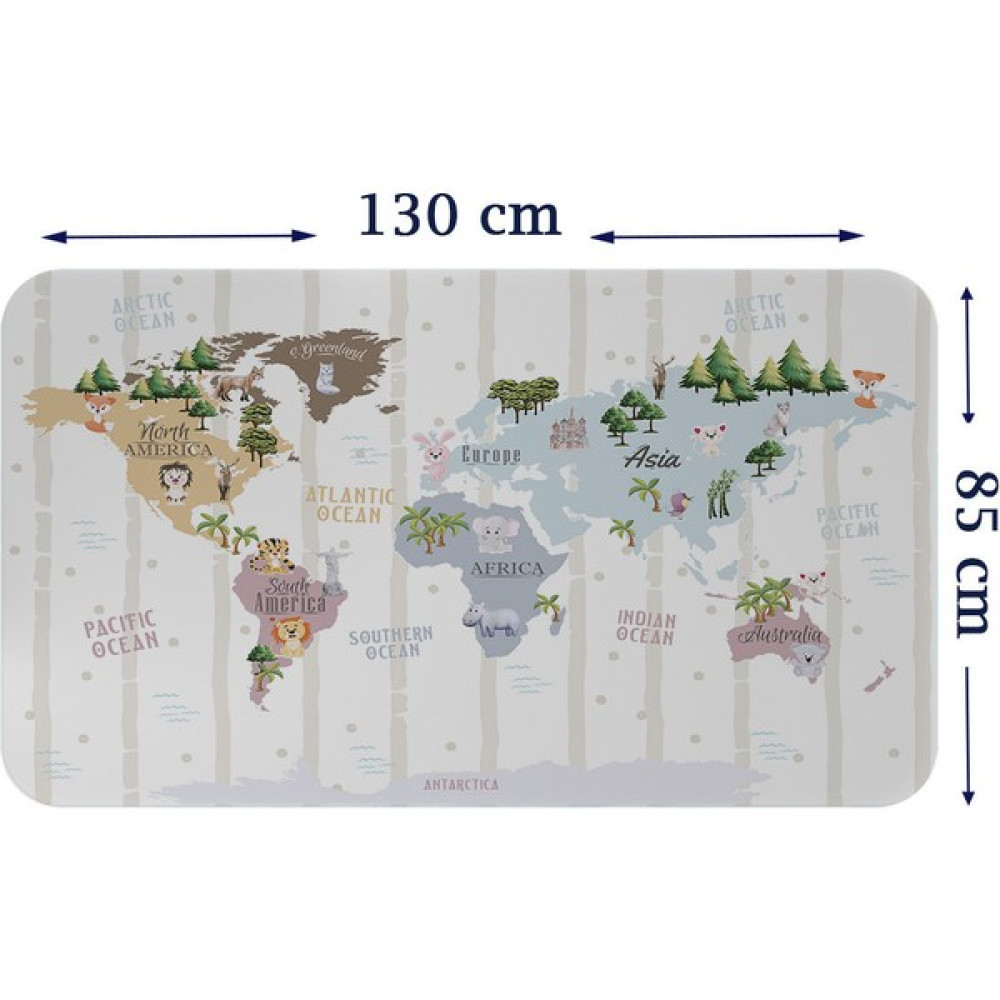 Lila Fil Eğitici Dünya Haritası Dünya Atlası Çocuk ve Bebek Odası Duvar Sticker  3825 x L - Karışık-Çok Renkli - Sticker - 85 x 130 Harita & Küre Fiyatı