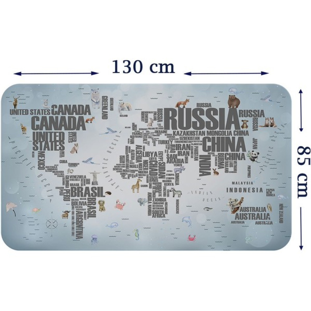 Lila Fil Ülke Adlı Eğitici Dünya Haritası Dünya Atlası Çocuk ve Bebek Odası Duvar Sticker  3823 x L - Karışık-Çok Renkli - Sticker - 85 x 130 Harita & Küre Fiyatı