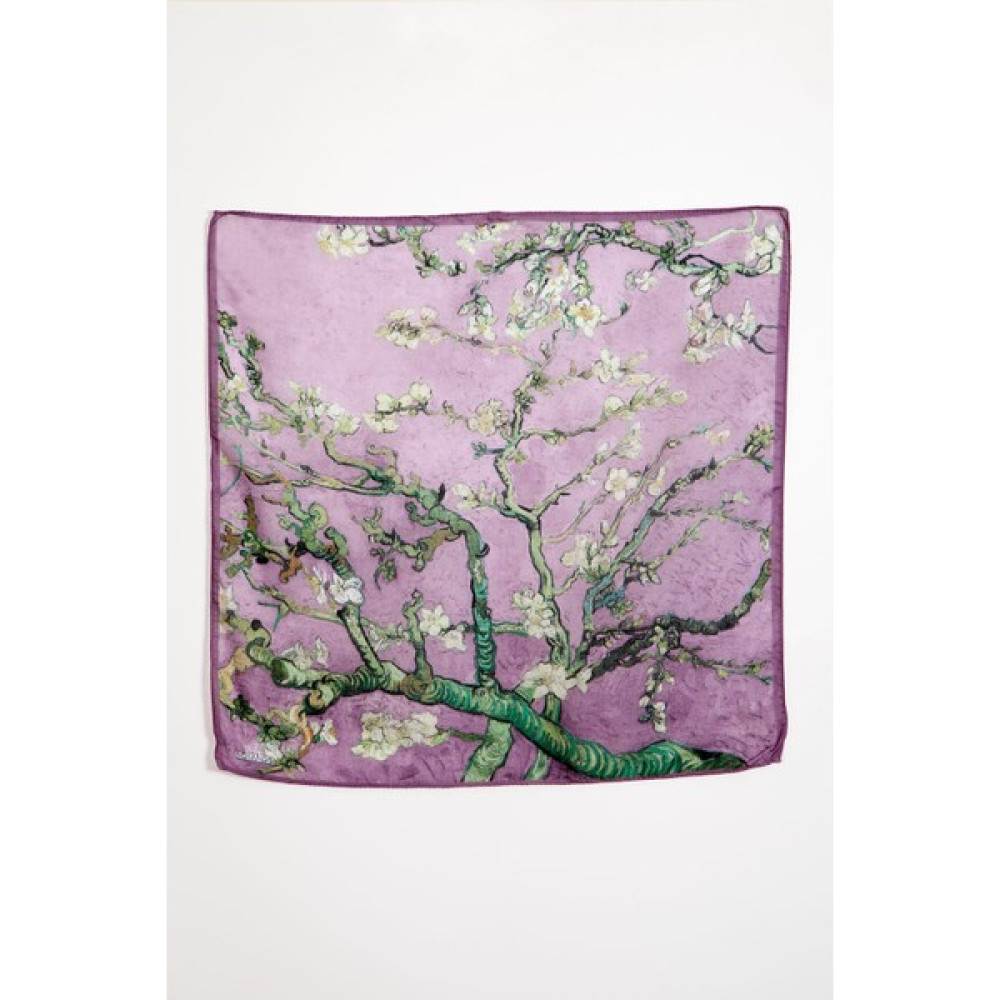 Lila Rosa Van Gogh Desenli Bandana Fular Şal / Fular & Eşarp Fiyatı