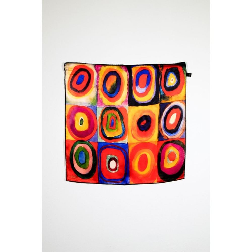 Lila Rosa Vasili Kandinski Desenli Ipek Bandana Fular Şal / Fular & Eşarp Fiyatı