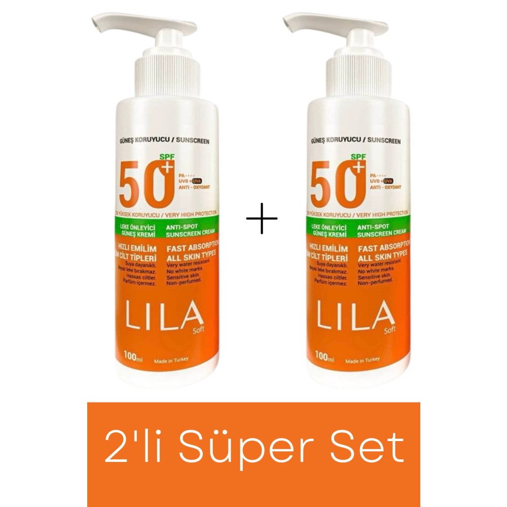 Lila Soft Güneş Kremi 100 Ml 50 Spf Koruma ( 2 Adet ) Güneş Kremleri ve Losyonları Fiyatı