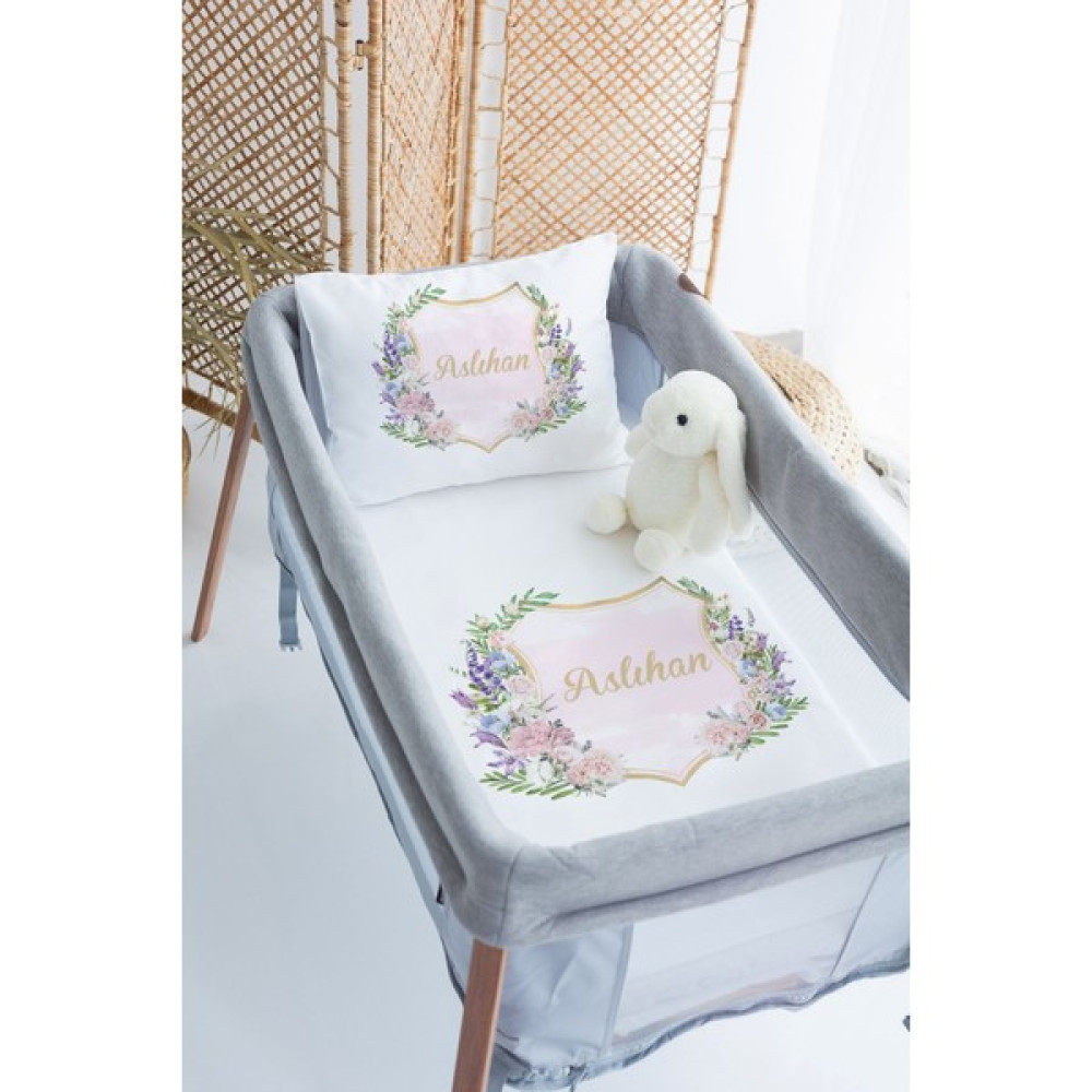 Lilabio %100 Delux Pamuk Isme Özel 70X120 Park Yatak Nevresim Takımı - 70 x 120 cm - Beyaz Bebek Nevresim Takımı Fiyatı