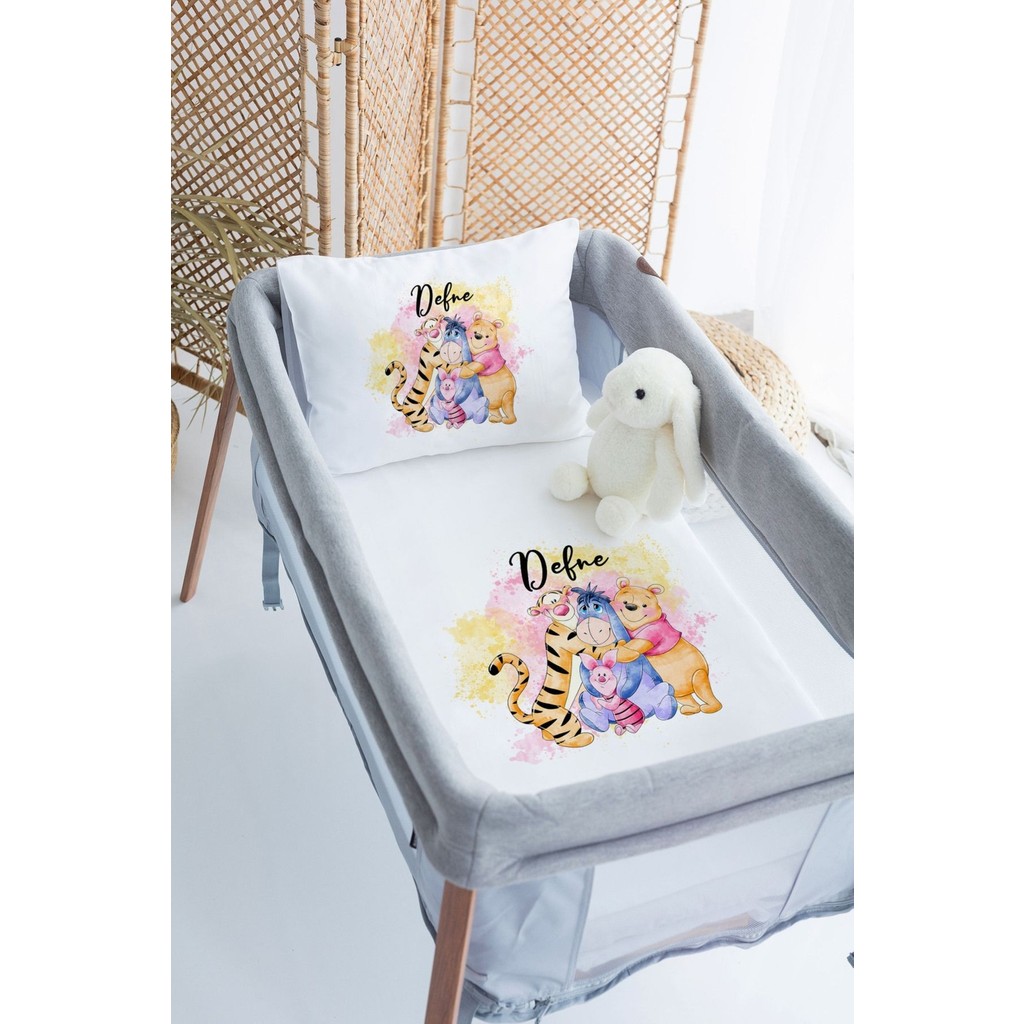 Lilabio %100 Delux Pamuk Isme Özel 70X120 Park Yatak Nevresim Takımı - 70 x 120 cm - Beyaz Nevresim Takımı Fiyatı