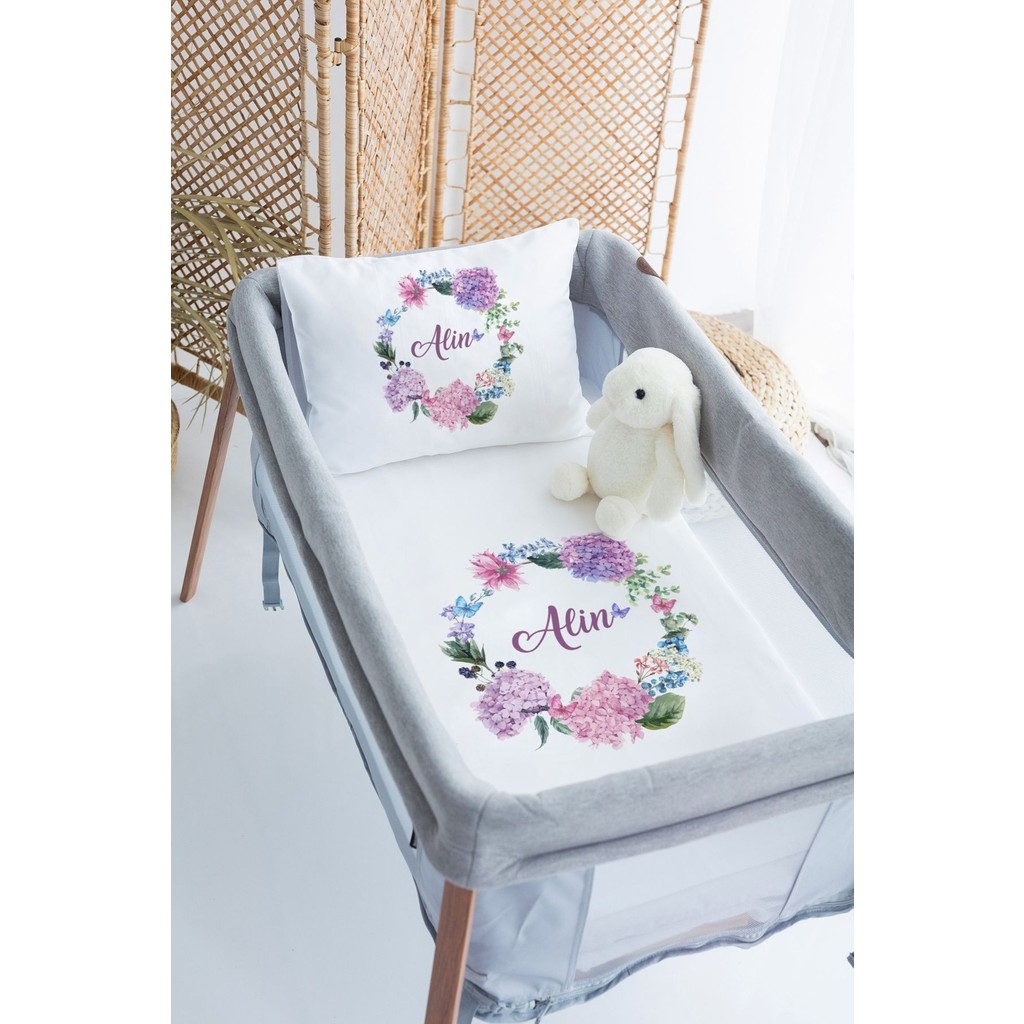 Lilabio %100 Delux Pamuk Isme Özel 70X120 Park Yatak Nevresim Takımı - 70 x 120 cm - Beyaz Nevresim Takımı Fiyatı