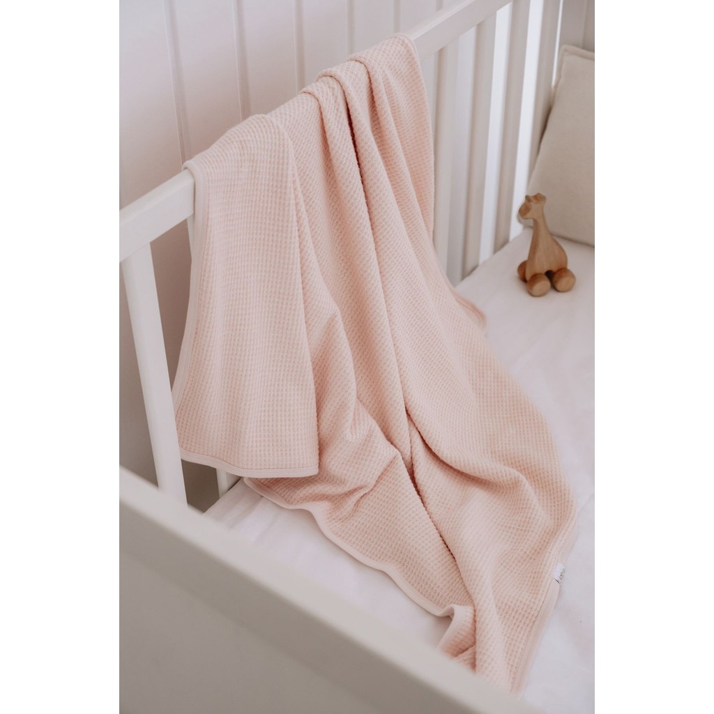 Lilabio %100 Organik Pamuk Çift Katlı Pike Bebek Battaniyesi (90X90CM) - Pembe - 90 x 90 cm Bebek Battaniyesi Fiyatı