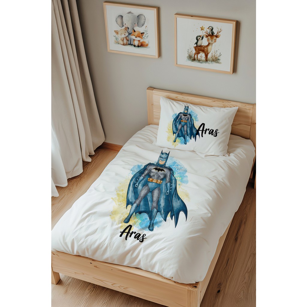 Lilabio Isme Özel Tek Kişilik %100 Pamuk Nevresim Takımı (160X220 Cm) Batman Nevresim Takımı Fiyatı