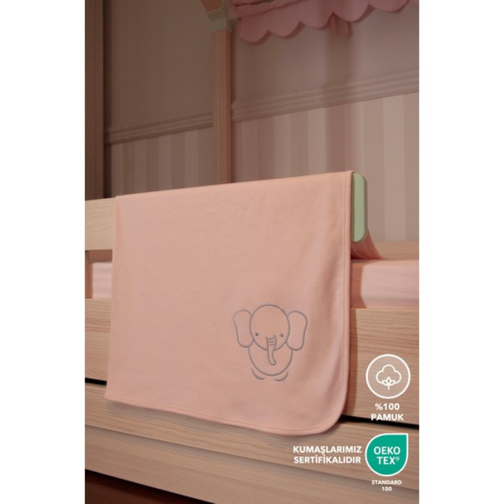 Lilalinda %100 Organik Pamuk Battaniye - Pudra - Pembe - 90 x 90 cm Battaniye Fiyatı