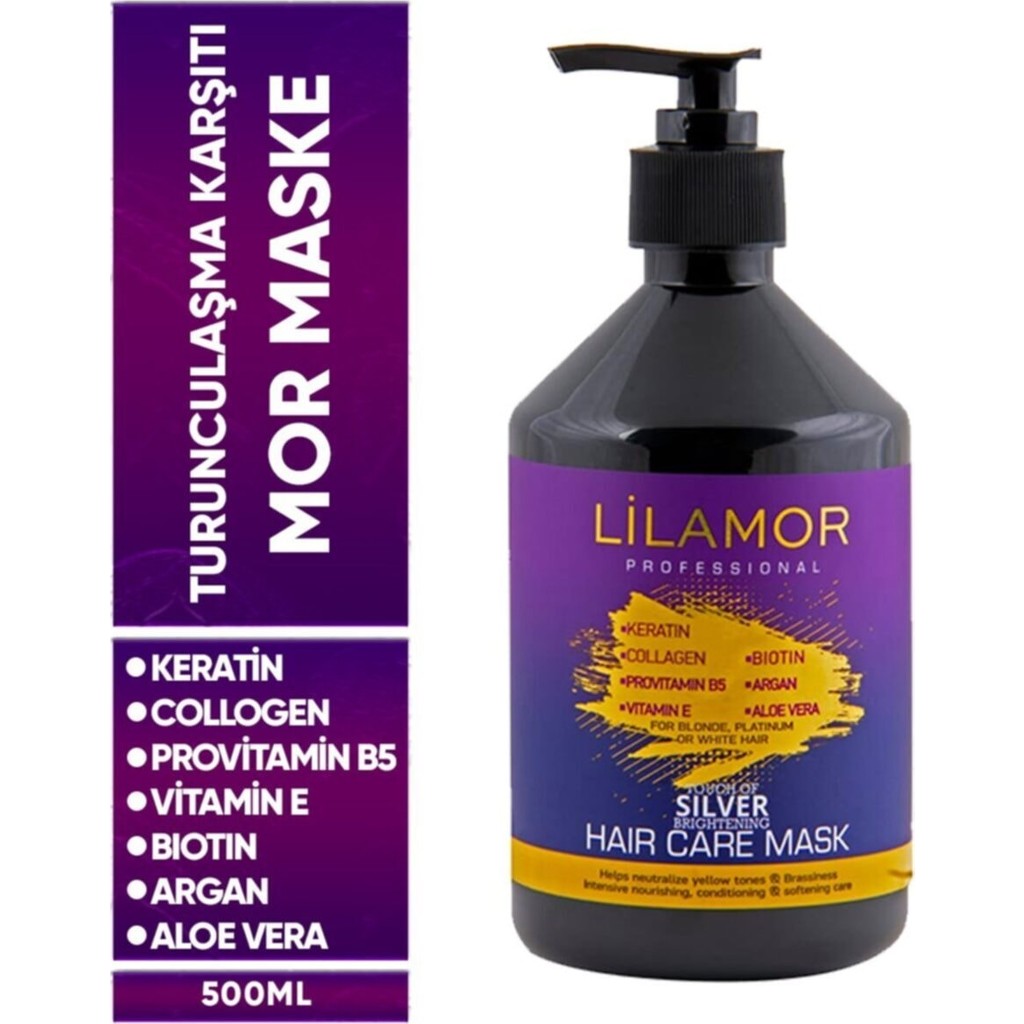 Lilamor Turunculaşma Karşıtı Sarı ve Gri Saçlar Için Silver Maske 500 ml Saç Bakım Maskeleri & Serumlar & Spreyler Fiyatı