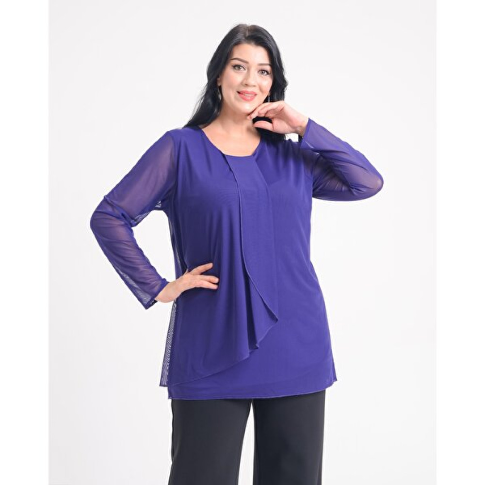 Lilas Xxl Büyük Beden Mor Renkli Şifon Bluz Bluz Fiyatı