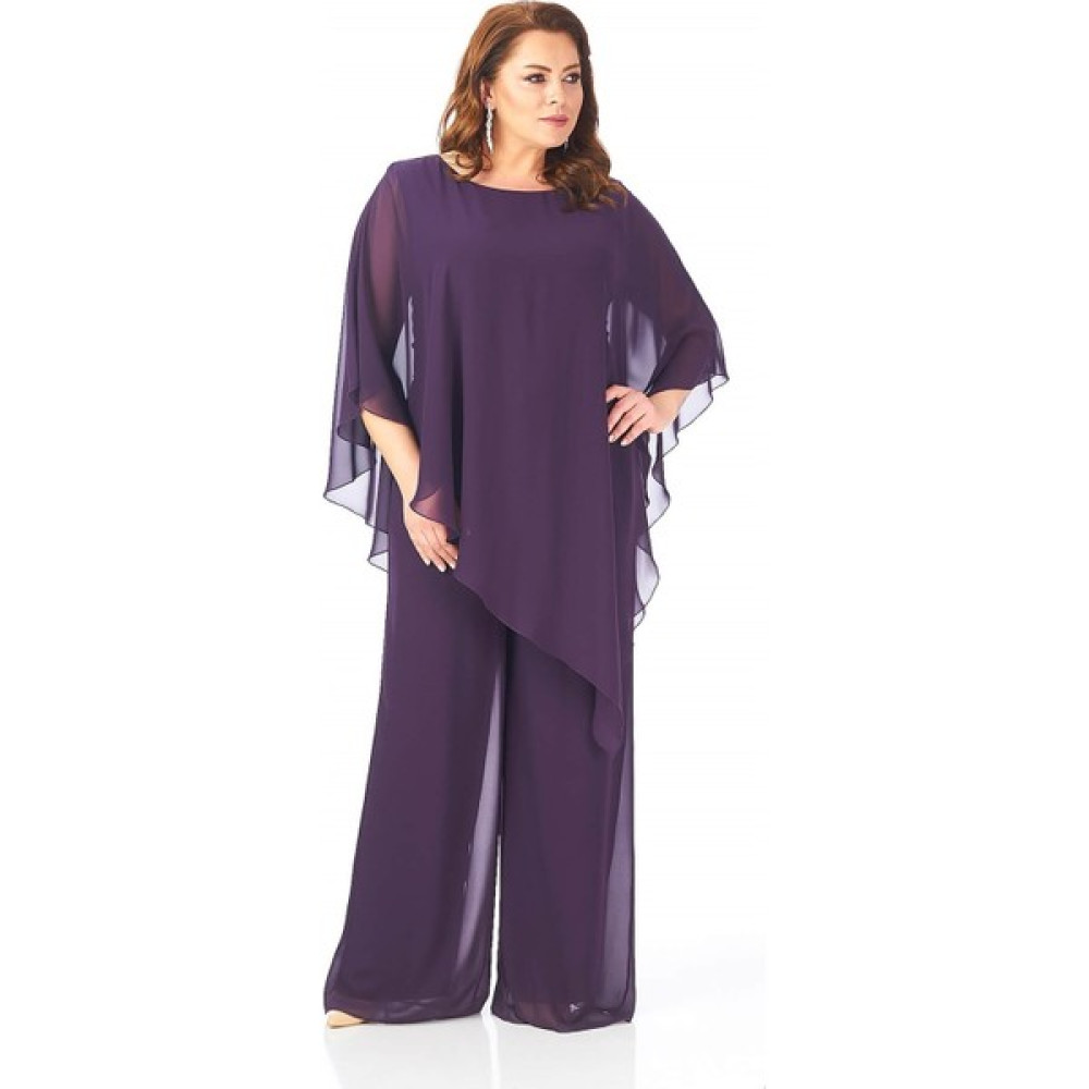 Lilas Xxl Büyük Beden Mürdüm Renkli Şifon Abiye Tulum Bayan Tulum ve Salopet Fiyatı