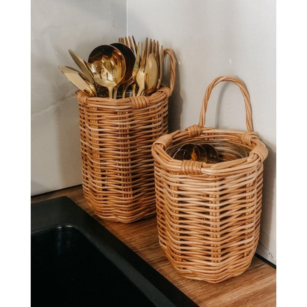 Lilla Home Doğal Hasır Deniz Sazı Rattan Bambu Kaşıklık Çok Amaçlı Küçük Sepet 15X20 cm Pratik Mutfak Gereçleri Fiyatı
