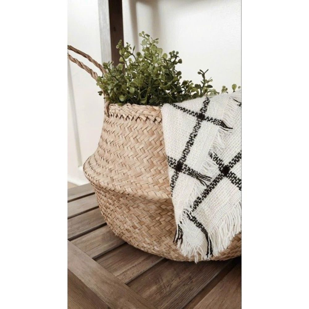 Lilla Home Katlanır Rattan Bambu Hasır Sepet Kutu / Saksılık Sepet Fiyatı
