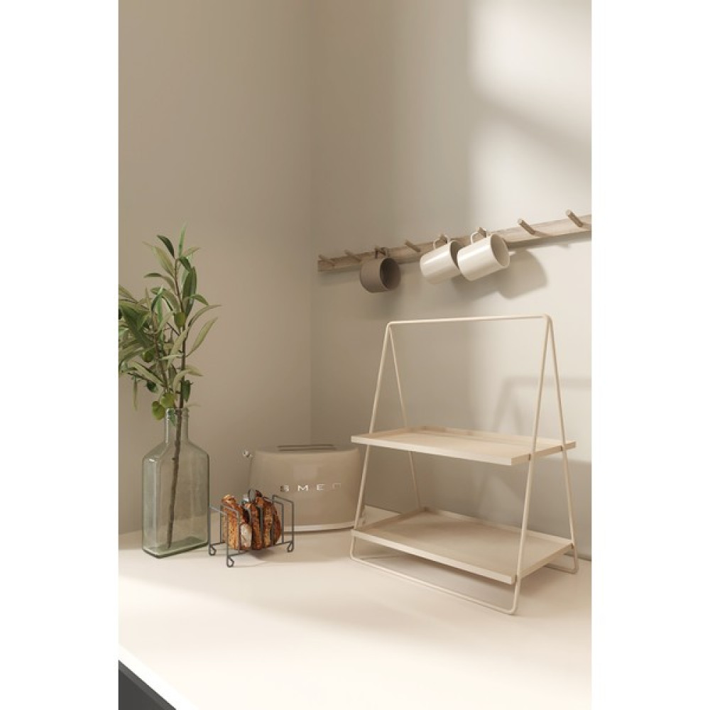 Lilla Home Krem Üçgen Metal Takı Banyo Makyaj Mutfak Düzenleyici Organizer 41CM Eşya Saklama / Düzenleme Fiyatı