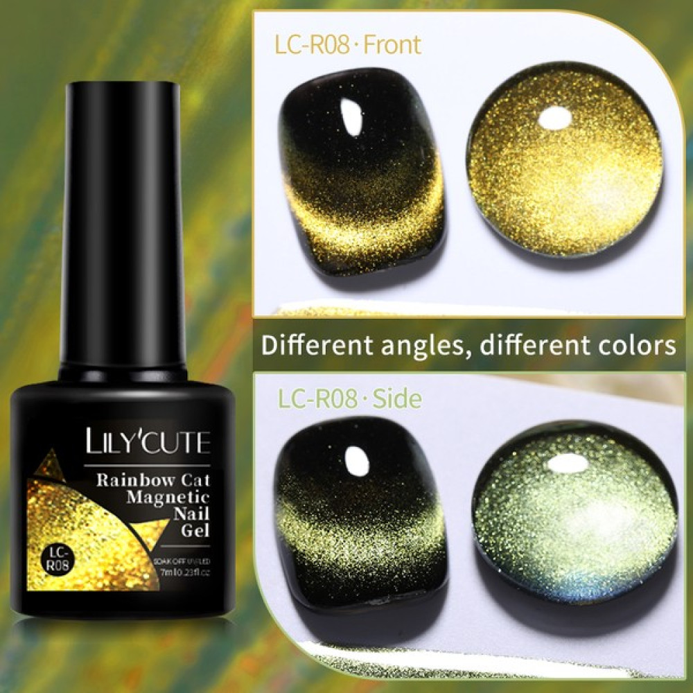 Lily Cute Lilycute Rainbow 7ml Cat Magnetic Uv Nail Gel ( Çift Renk Yansimali Gökkuşağı Kedi Gözü Kalıcı Oje) - LC-R08 Oje Fiyatı