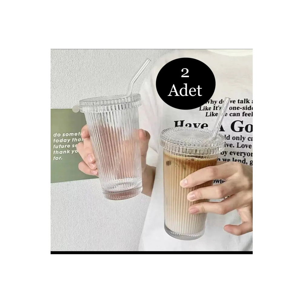 Lilya Home 2 Adet 400 ml Isıya Dayanıklı Origami Desen Kapaklı Ve Pipetli Bardak Milkshake Ve Meşrubat Bardağı Fincan / Bardak / Kahve Takımı Fiyatı