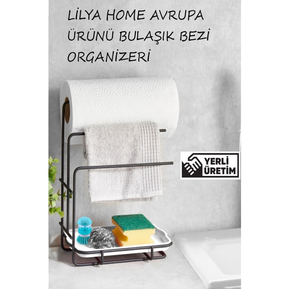 Lilya Home 3 Katlı Bulaşık Bezi Kurutma Kağıt Havlu Ve Bulaşık Süngeri Organizeri Avrupa Ürünü Banyo Aksesuarları Fiyatı