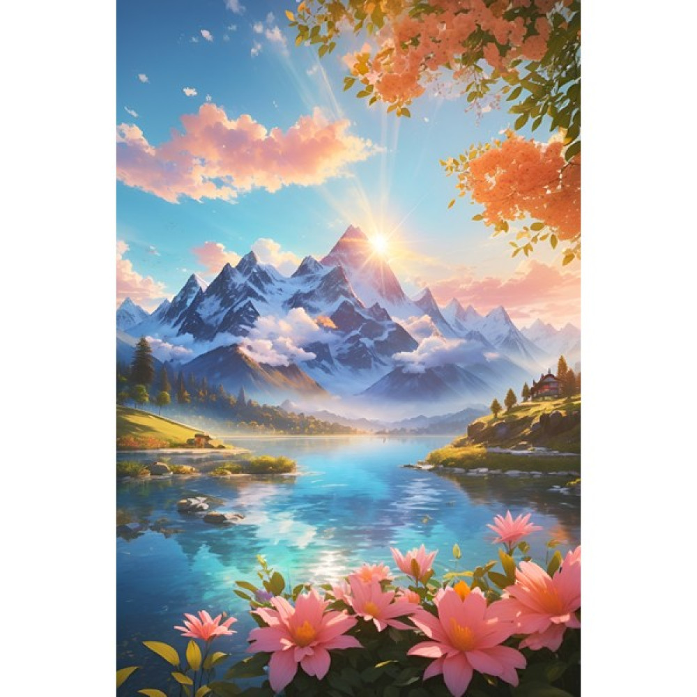 Lilyhobbyland Renkli Baskılı Sayılarla Boyama Hobi Seti (Çerçeveli) 40X50 Cm: Gün Doğumu Sanatsal Malzemeler Fiyatı