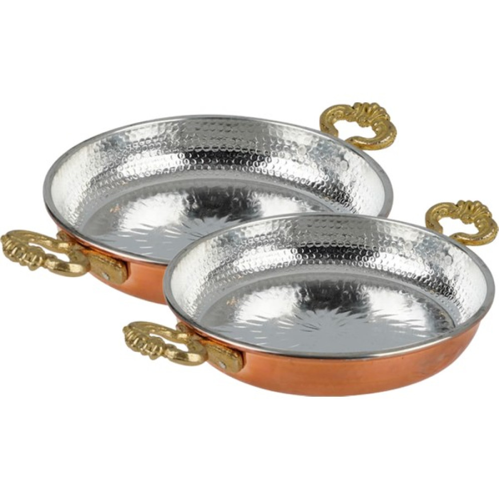 Lilys Kitchenware 2 Parça, 18 Cm-16 Cm, Gerçek Bakır, Otantik Sahan, Geleneksel Tava - bakır Tavalar Fiyatı