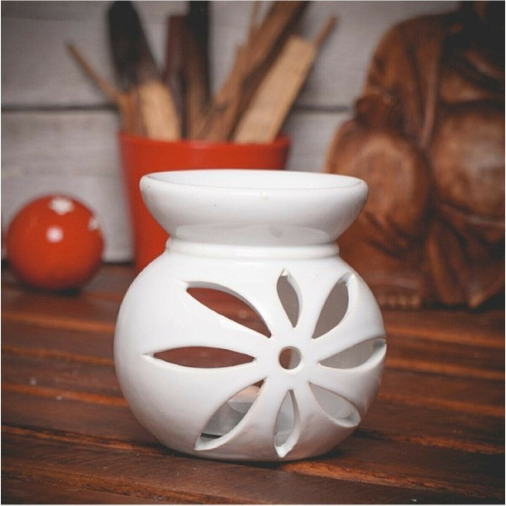 Lilyum Store Lotus Temalı Beyaz Buhurdanlık Şamdan Fiyatı