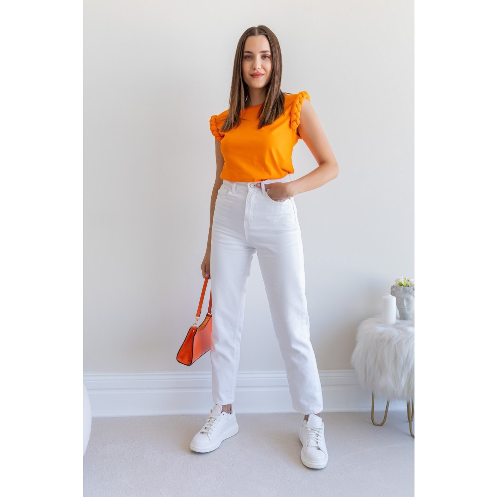 LİMABEL Yüksek Bel Beyaz Mom Jeans Esnek Kot Pantolon 30 Beden Bayan Jeans / Kot Pantolon Fiyatı