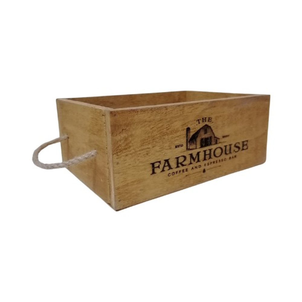 Lime Art Shop Farmhouse Ahşap Kasa Organizer Banyo Mutfak Salon Için Dekoratif Kutu 25CM x 18CM, Yükseklik 10CM - Açık Kahverengi Eşya Saklama Kutusu Fiyatı