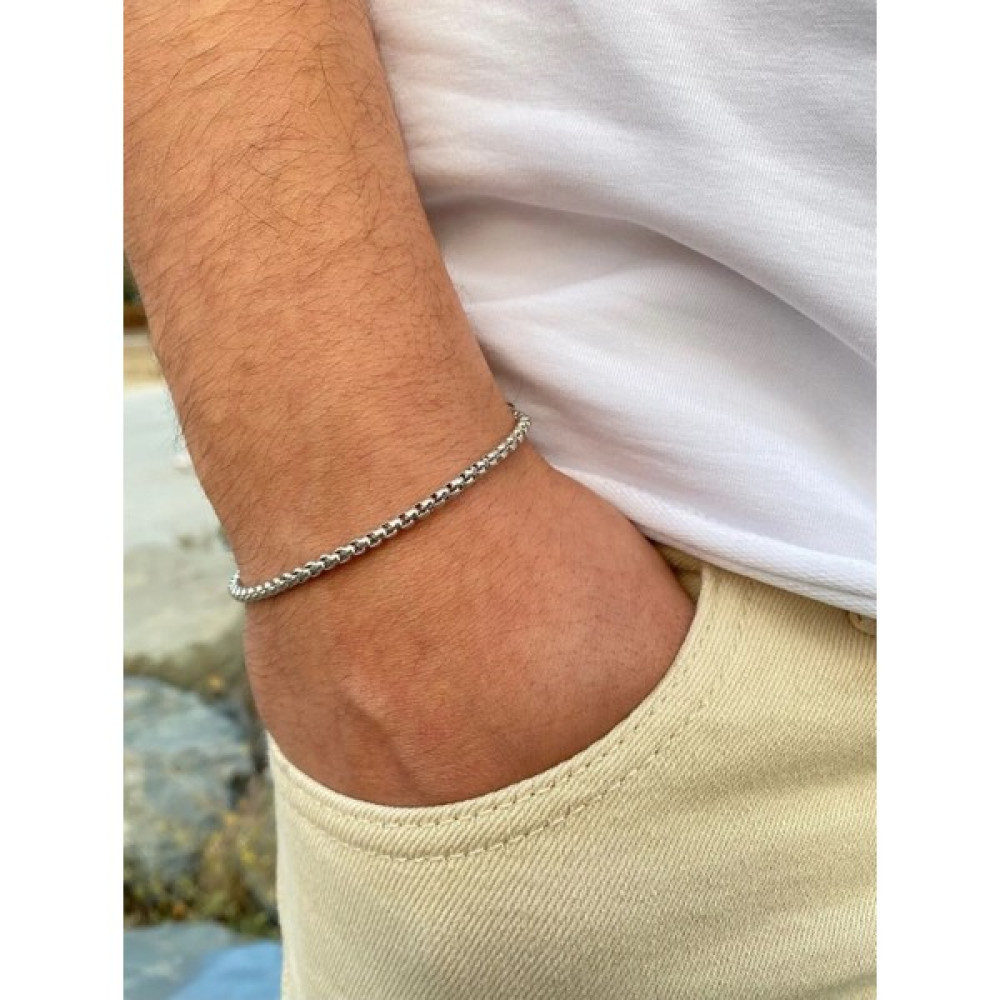Limezon Örme Çelik Zincir Erkek Bileklik - 19 cm - Gümüş Saat ve Bileklik Aksesuarı Fiyatı