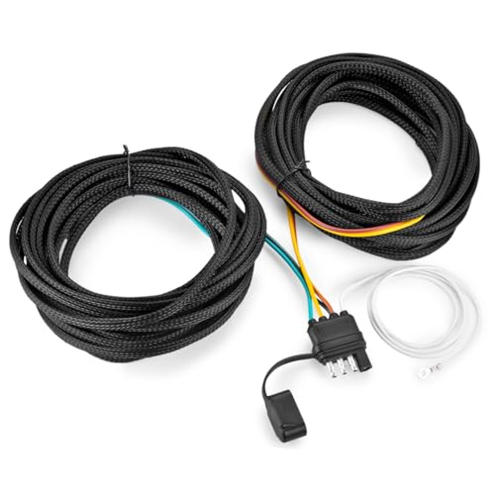 LIMICAR Trailer Wiring Harness Kit, 22FT 4 Pin 5 Wire Trailer Wire, 22FT Trailer Wire Harness, Wishbond Trailer Wire Kit 4 Pin Trailer Connector, Trailer Light Wire w/Nylon Net Tube Protection