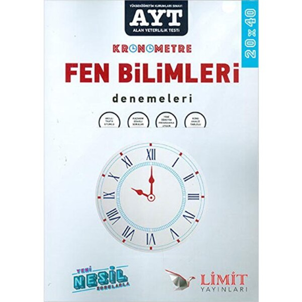Limit Ayt Fen Bilimleri Kronometre 20X40 Denemeleri Temel Yeterlilik Testi (TYT) Fiyatı