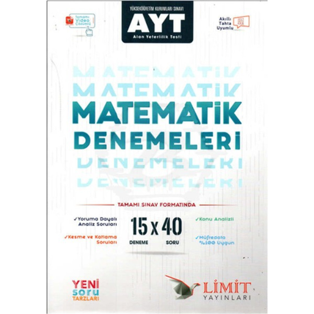 Limit Yayınları 15X40 Matematik Denemeleri Kaynak Kitapları Fiyatı
