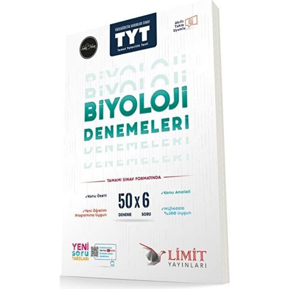 Limit Yayınları 2022 Tyt Biyoloji 50X6 Denemeleri Temel Yeterlilik Testi (TYT) Fiyatı