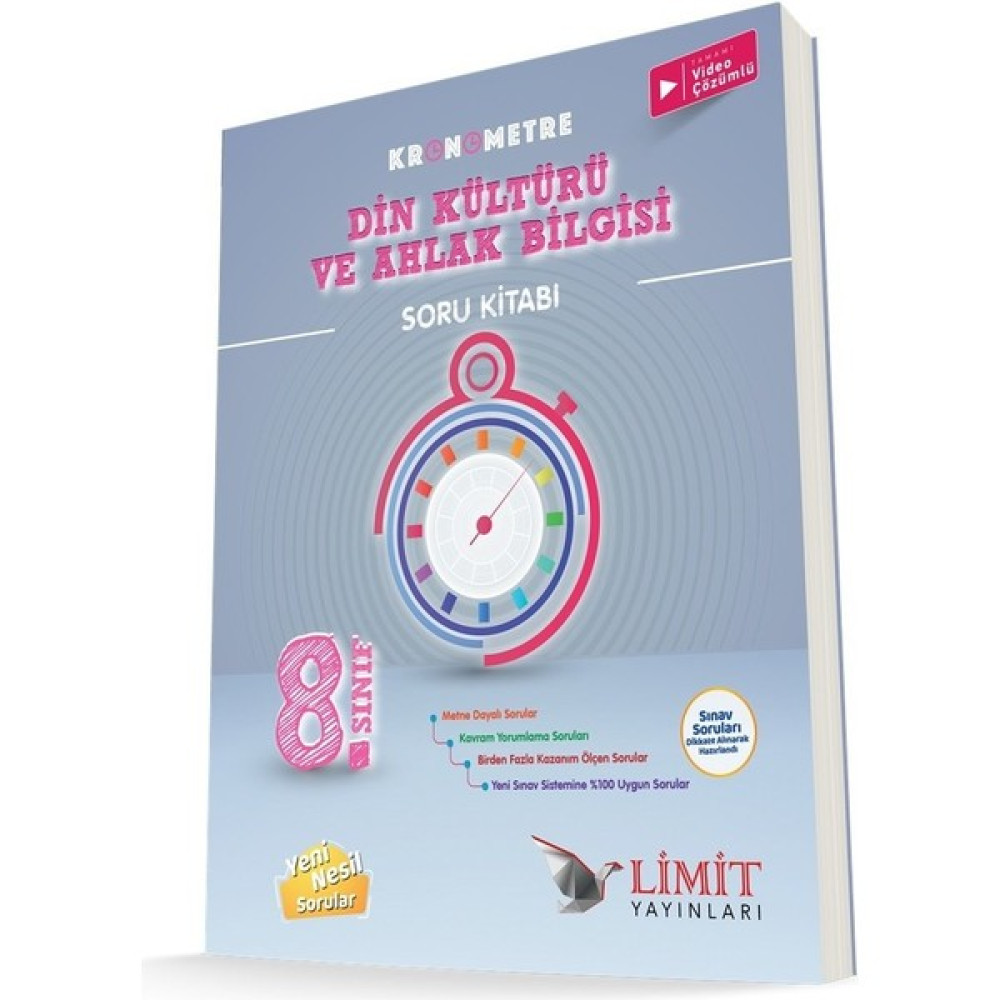 Limit Yayınları 8.Sınıf Kronometre Din Kültürü ve Ahlak Bilgisi Soru Bankası Din Kültürü ve Ahlak Bilgisi Fiyatı