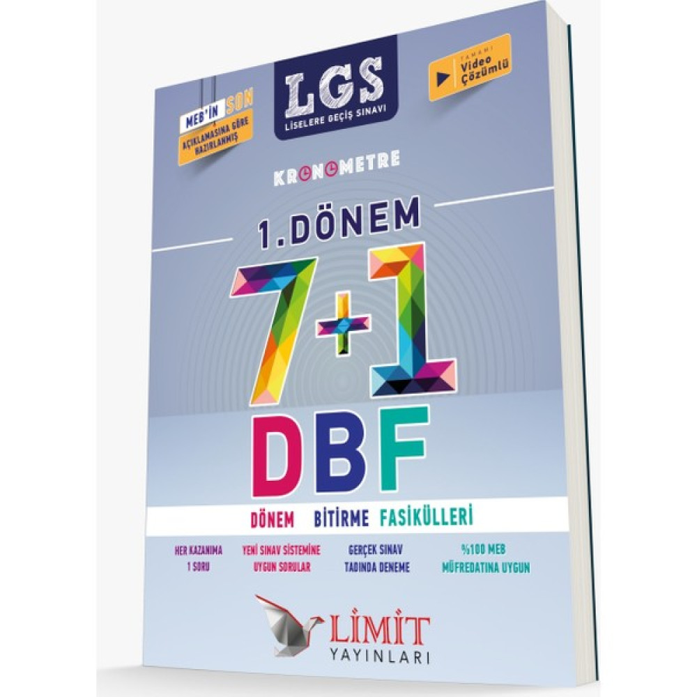 Limit Yayınları Kronometre LGS 1.Dönem 7 + 1 DBF Dönem Bitirme Fasikülleri Tüm Dersler Fiyatı